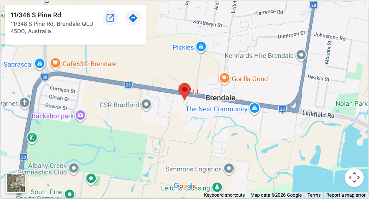 Map showing Newood Joinery at 11/348 South Pine Road, Brendale QLD 4500